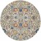 Homeroots 4 ft. Round Ivory & Multi Color Floral Buds Area Rug 385209 - alternate 1